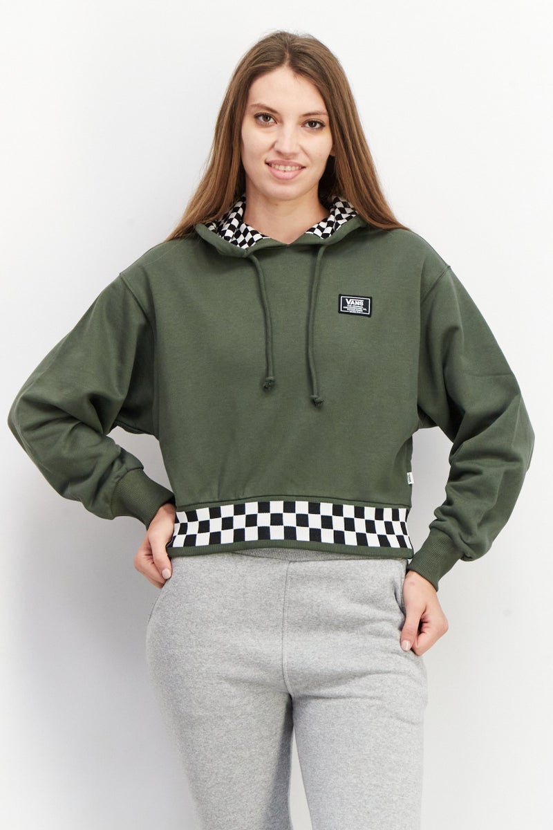 VANS Women Sport Fit Brand Logo Sweatshirt, Olive - Image 1