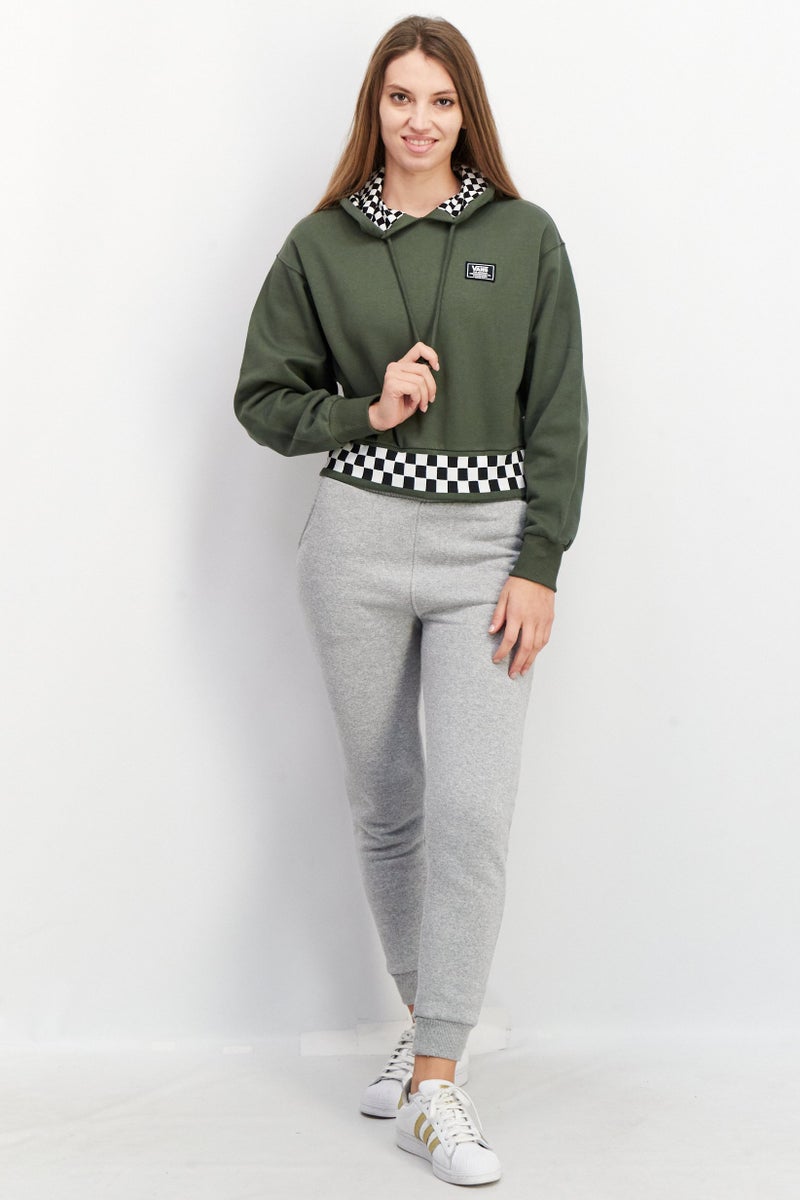 VANS Women Sport Fit Brand Logo Sweatshirt, Olive - Image 3