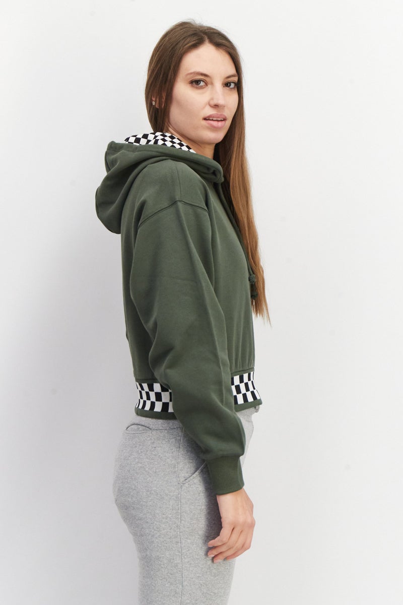 VANS Women Sport Fit Brand Logo Sweatshirt, Olive - Image 4