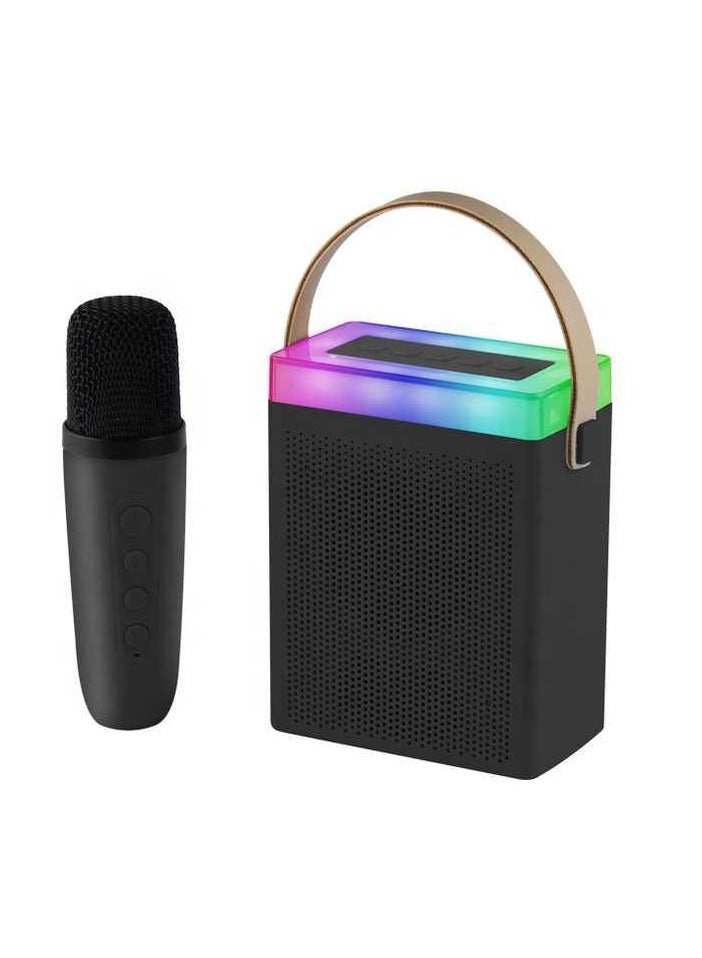 Kisonli G22 Rechargeable Wireless Rgb Mini Portable Bluetooth Karaoke Speaker with Wireless Mic for Kids Adults, Magic Sound Effect - 5 Different Sound & RGB LED Colour Changing Light for Home Party, Birthday Gifts for Boys/Girls multicolor - Image 1