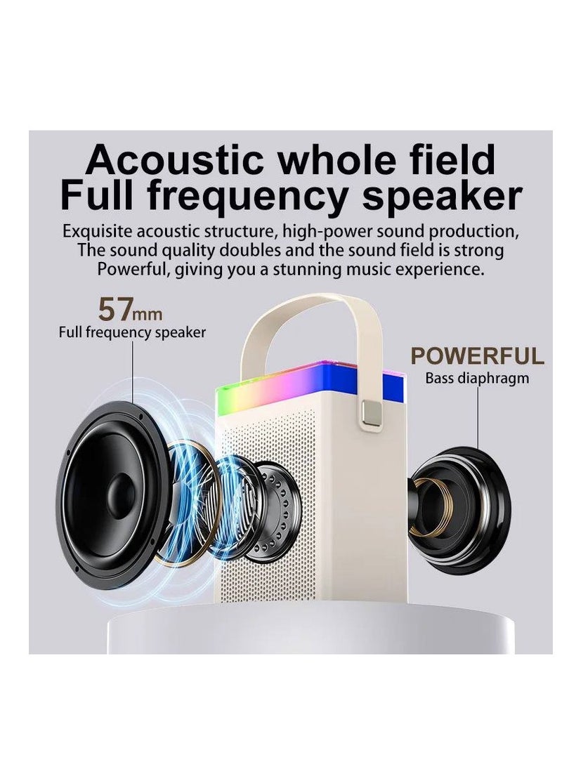 Kisonli G22 Rechargeable Wireless Rgb Mini Portable Bluetooth Karaoke Speaker with Wireless Mic for Kids Adults, Magic Sound Effect - 5 Different Sound & RGB LED Colour Changing Light for Home Party, Birthday Gifts for Boys/Girls multicolor - Image 2