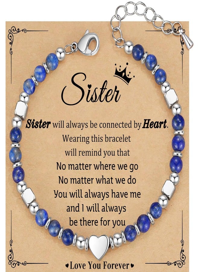 Btysun Gift for Sister, Cool Gifts for Adult Sister Beaded Bracelets for Women Stocking Stuffers for Teens Ajdustable Bead Bracelet Anniversary Christmas Jewelry - Image 1