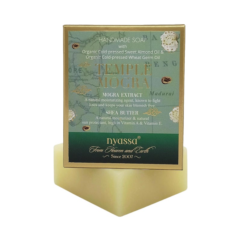 Nyassa Temple Mogra Natural Bathing Handmade Soap | Mogra Extract & Shea Butter | All Skin Type 150gm - Image 1