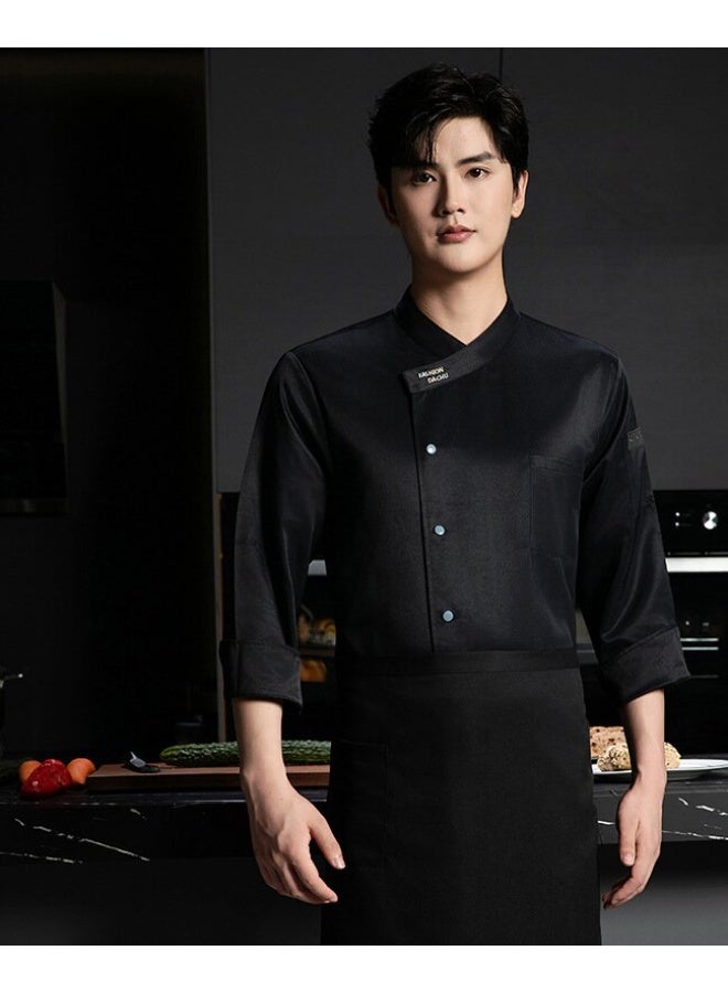 NIBEMINENT Restaurant Kitchen Chef Uniform Restaurant Kitchen Chef Uniform Chef Clothes Men Women Chef Shirt Breathable Chef Top Workwear - Image 1
