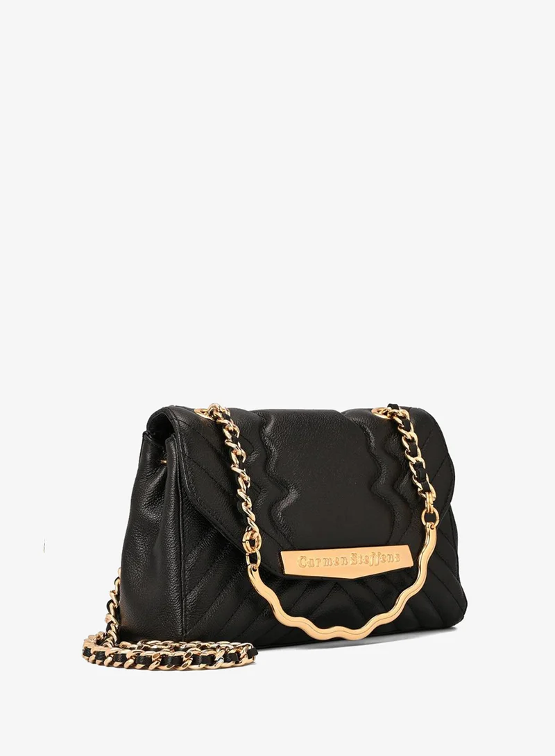Quilted Bag Chain Black