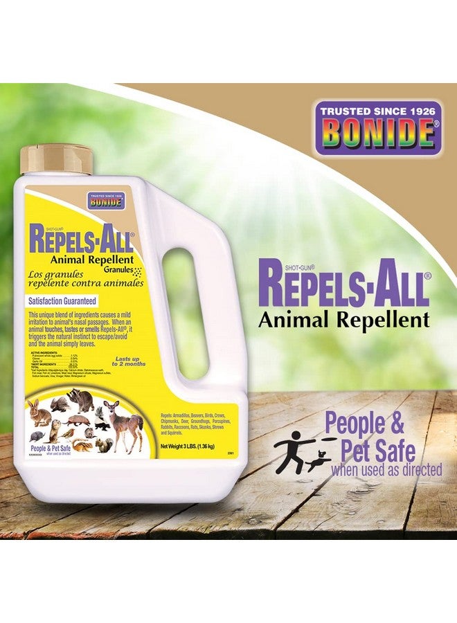 بونيد حبيبات Bonide Repels-All طاردة للحشرات الحيوانية، 3 أرطال، طاردة جاهزة للاستخدام للغزلان والأرانب، تمنع الآفات من الحديقة والعشب  - Image 5