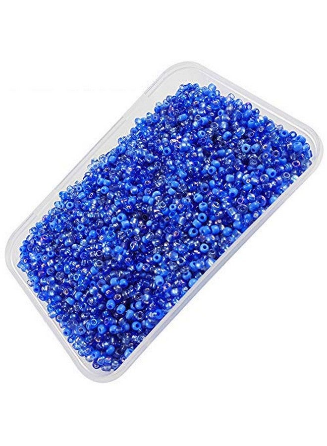eshoppee 8/0 3 mm 200 gm Light Blue cola Water Color Glass Seed Beads for Jewellery Making kit Art and Crafts Materials for Embroidery Necklace Bracelet Earring Making Materials DIY kit - Image 1