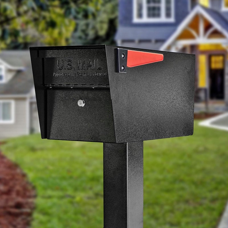 Mail Boss 7127 Surface Mount Post, Black - Image 1