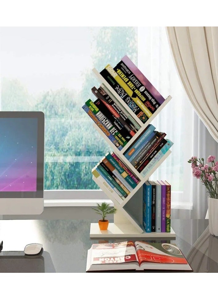 جاد وودز رف كتب من 4 طبقات أبيض بتصميم شجرة من جاد وودز.  - Image 4