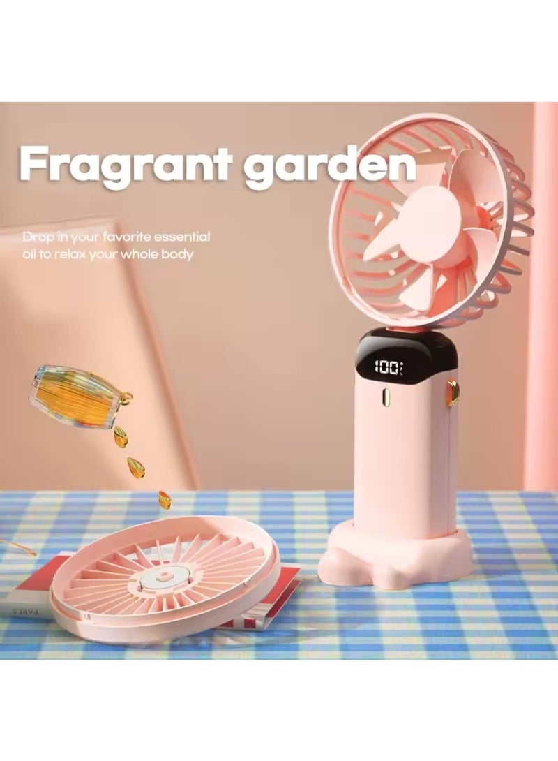 بروفيسور مروحة محمولة باليد وحزام و توضع به روائح لسطح المكتب، رذاذ، صغيرة، خفيفة الوزن - 1 قطعه - Image 2