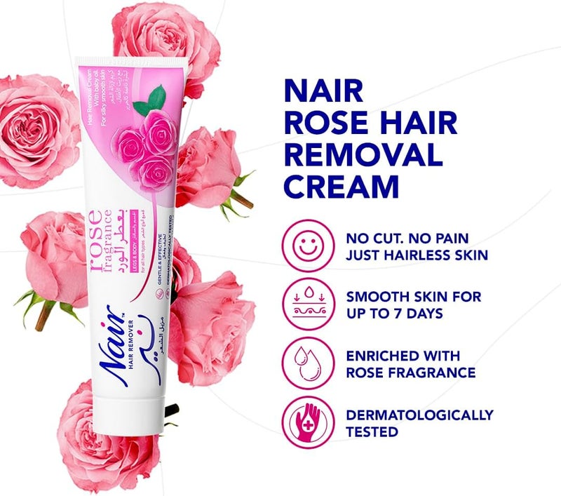 Nair Hair Removal Cream with Rose Fragrance - 110ml - Image 2