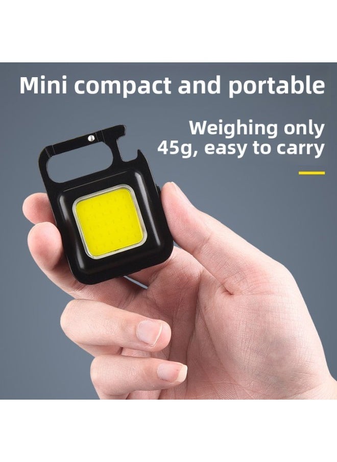 Generic Multifunctional Mini Keychain Light COB Work Light Camping Light Home Emergency Strong Night Light-Color:Customized (default Aluminum Alloy Keychain 500 Mah)  - Image 5