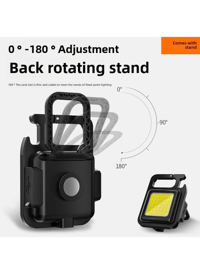 Generic Multifunctional Mini Keychain Light COB Work Light Camping Light Home Emergency Strong Night Light-Color:Customized (default Aluminum Alloy Keychain 500 Mah)  - Image 4