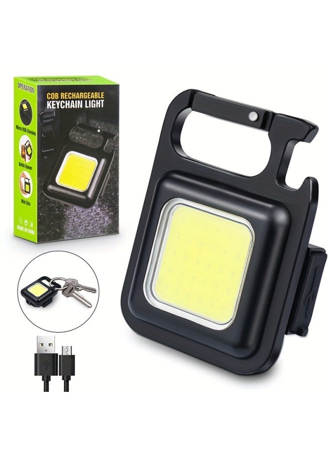 Generic Multifunctional Mini Keychain Light COB Work Light Camping Light Home Emergency Strong Night Light-Color:Customized (default Aluminum Alloy Keychain 500 Mah)  - Image 2