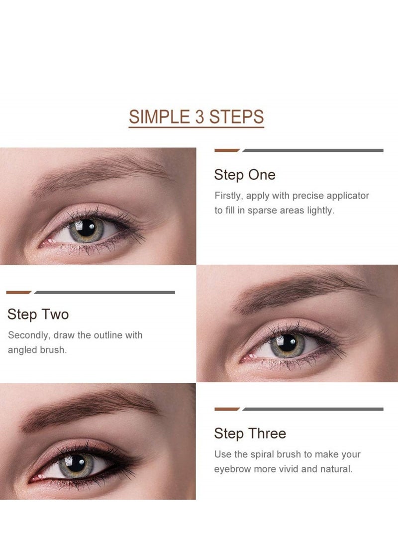 SYOSI Waterproof Eyebrow Gel  Brown Tinted Mascara Makeup for NaturalLooking Brows, LongLasting SmudgeProof Formula with Brow Shaper and Mascara Primer Brush Wand Kit - Image 4