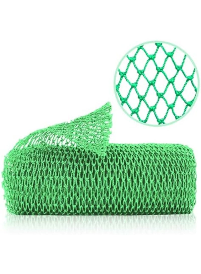 SYOSI African Net Sponge - Exfoliating Bath Wash Cloth, Long Body Exfoliator, Ideal Shower Bath Accessories, Back, Foot, and Scalp Scrub, Flat Dead Skin Remover (Green) - Image 1