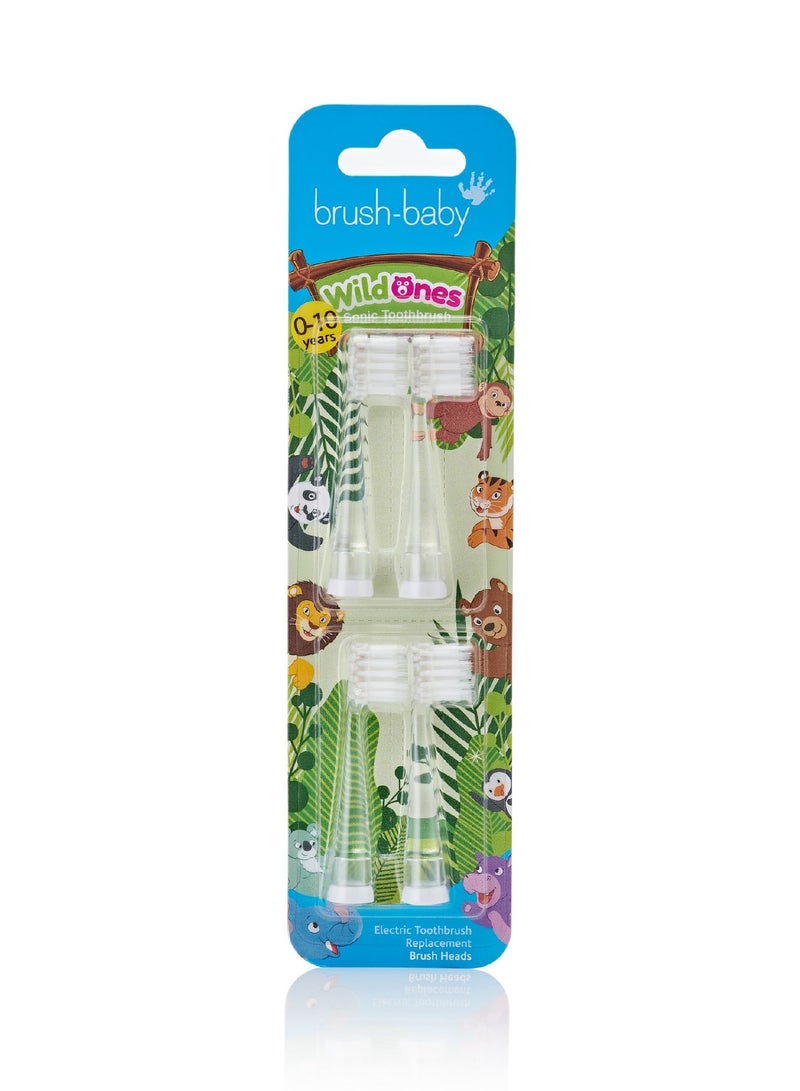brush-baby رؤوس فرشاة بديلة وايلد أونز (للأعمار من 0-10 سنوات) عبوة من 4 - Image 1