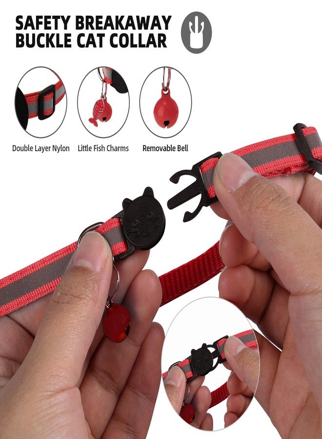 SimpleThings Airtag Cat Collar, Air tag Cat Collar with Bell and Safety Buckle in 3/8" Width, Reflective Collar with Waterproof Airtag Holder Compatible with Apple Airtag for Cat Dog Kitten Puppy (Red) - Image 4