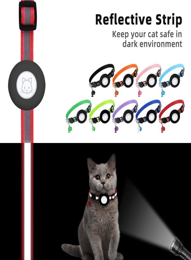 SimpleThings Airtag Cat Collar, Air tag Cat Collar with Bell and Safety Buckle in 3/8" Width, Reflective Collar with Waterproof Airtag Holder Compatible with Apple Airtag for Cat Dog Kitten Puppy (Red) - Image 5