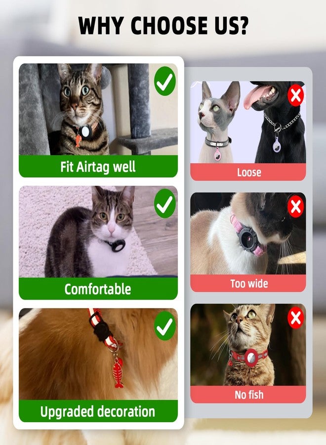 SimpleThings Airtag Cat Collar, Air tag Cat Collar with Bell and Safety Buckle in 3/8" Width, Reflective Collar with Waterproof Airtag Holder Compatible with Apple Airtag for Cat Dog Kitten Puppy (Red) - Image 3