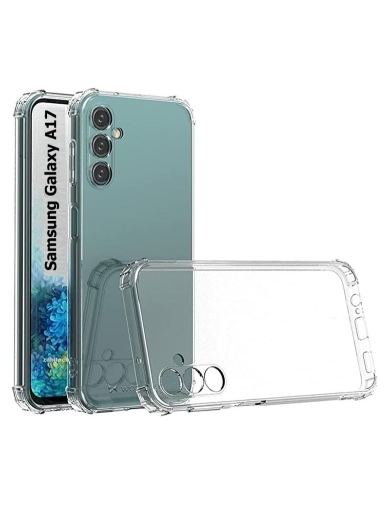 Shockproof Back Case Cover for Samsung Galaxy A17, Edge to Edge Bumper Side Protection Samsung A17 Back Cover with Camera Bumper - Transparent. - Image 1