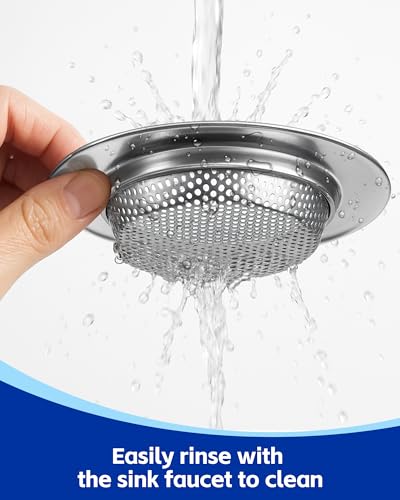 HMTIY 4-Pack Kitchen Sink Drain Strainer, Sturdy Stainless Steel, for Most Kitchen Sink, Effectively Catches Food Particles to Keep Drain Cleanliness, Ease of Cleaning, Outer Diameter 4.5 Inch - Image 5