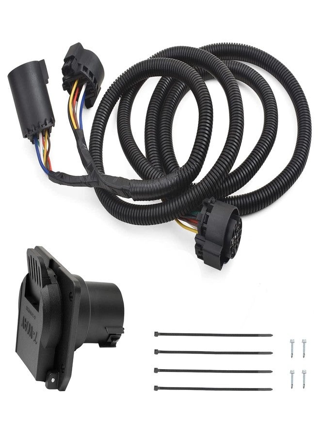 Gledewen 7-Foot 7-Pin Trailer Wiring Harness Kit, Truck Bed Extension for 5th Wheel & Gooseneck Trailers, Compatible with 1997-2021 Ford F150,F250,F350,F450,F550, GMC, Chevy, Ram, Nissan, Toyota - Image 1