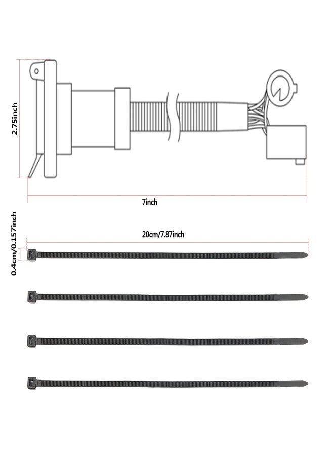 Gledewen 7-Foot 7-Pin Trailer Wiring Harness Kit, Truck Bed Extension for 5th Wheel & Gooseneck Trailers, Compatible with 1997-2021 Ford F150,F250,F350,F450,F550, GMC, Chevy, Ram, Nissan, Toyota - Image 4