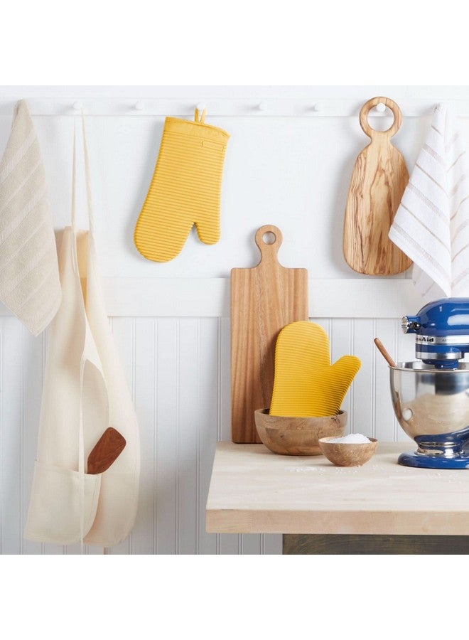 KitchenAid Ribbed Soft Silicone Oven Mitt Set, Orange Sorbet, 7.5"x13", 2 Count - Image 2