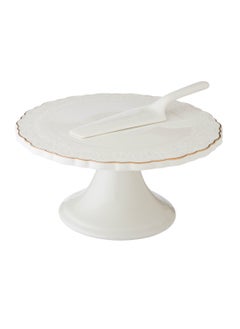 Dania Cake Stand 8 Pieces Set With White Porcelain Plates And Scoop  - Image 2