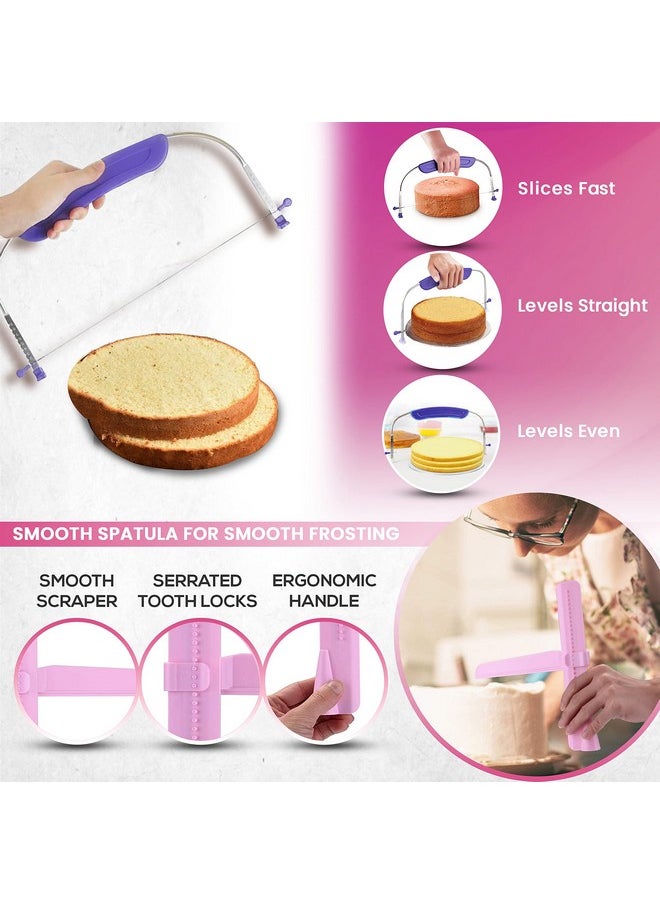 RFAQK RFAQK 200PCs Cake Decorating Kit for Beginners with Turntable for Decoration - Piping Bags and Tips Set (110+55), Straight & Offset Spatula, Leveler, Video Course, Pattern Chart & More Baking Supplies  - Image 4