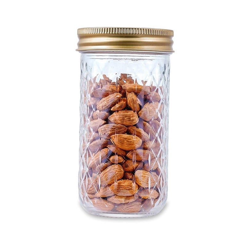CROCO JAR Croco 350 Ml Mason Jars With Lids Canning Jars Wide Mouth Mason Jar Cup For Jam Honey Baby Foods Craft and Dry Food Storage Pack Of 6 Golden - Image 5
