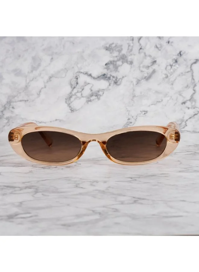  اكسبليست باوتس نظارات شمسية أنيقة للجنسين من تاينا شامبين داكن تدرج بني