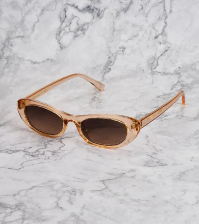 اكسبليست باوتس نظارات شمسية أنيقة للجنسين من تاينا شامبين داكن تدرج بني