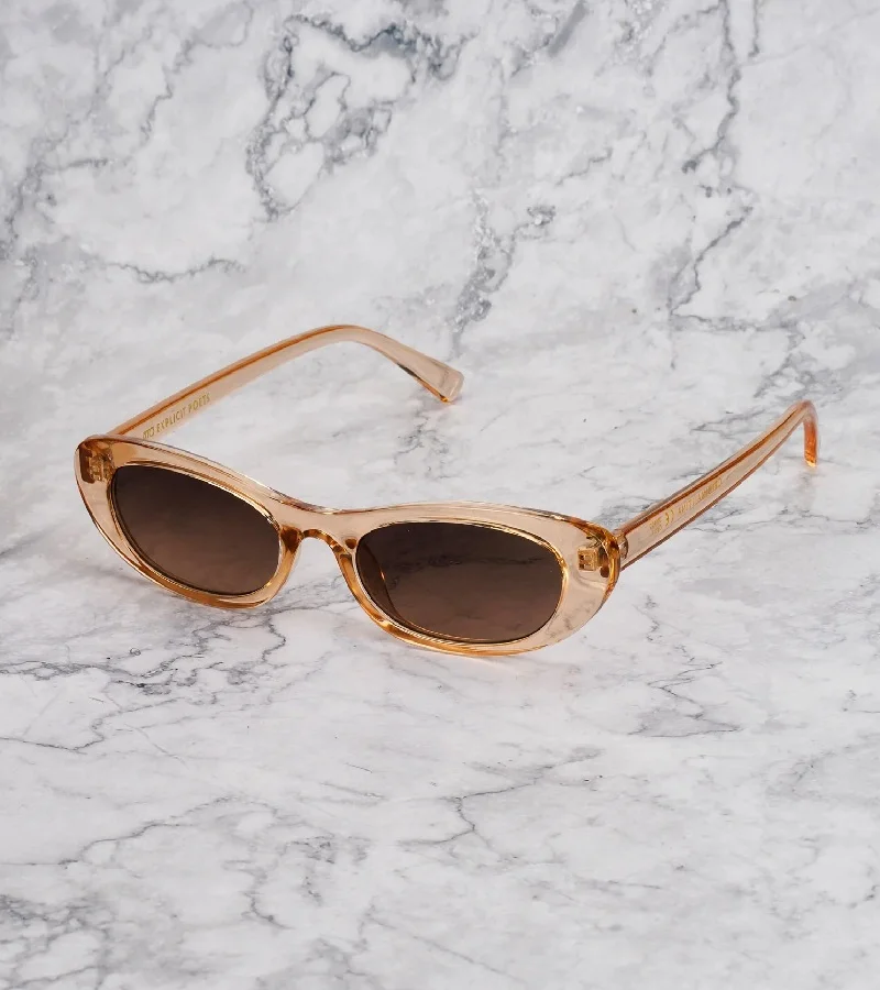 Explicit Poets Explicit Poets Unisex Tina Champagne-Dark Gradient Brown Stylish Sunglasses, 23EP5