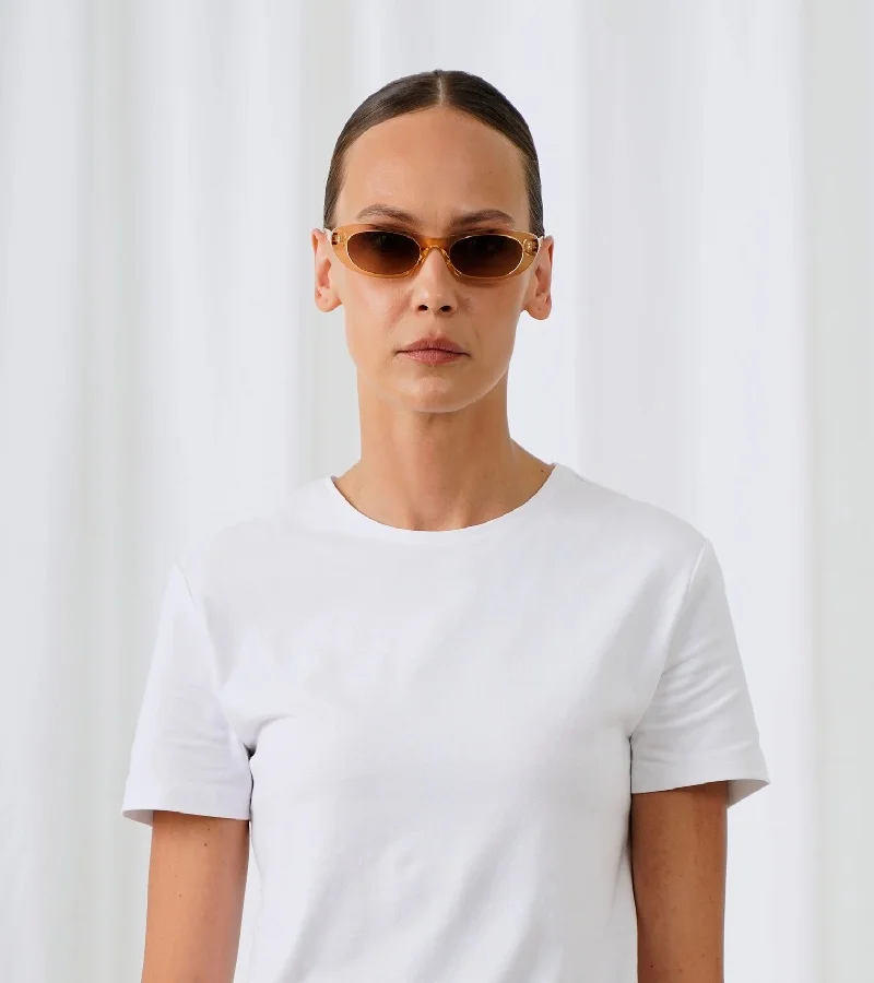 اكسبليست باوتس نظارات شمسية أنيقة للجنسين من تاينا شامبين داكن تدرج بني