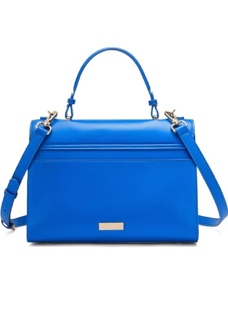 UHURA Blue Office Medium Size Bag – Genuine Leather Handbag for Women, Trendy Contrast Color Flap Design, Fashionable and Practical Medium-Sized Handbags, Perfect for Work, Casual Outings, or Daily Use, Durable and Lightweight Shoulder Bags For Office Use - Image 2