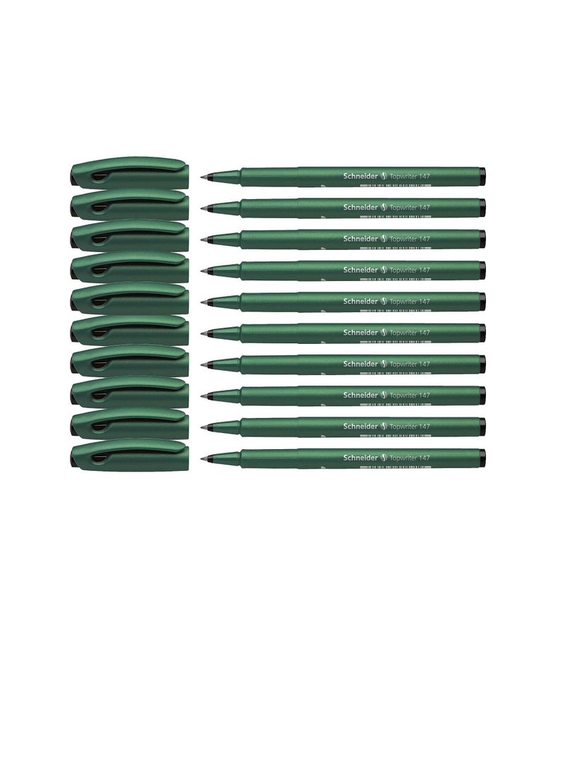 Schneider - Schneider 1471 Topwriter 147 Fibre-Tip Pen (Hard Fibre Tip, Line Width 0.6 mm) Pack of 10 Black - Image 1