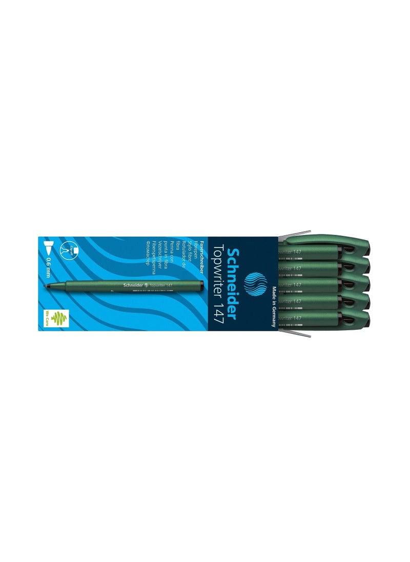 Schneider - Schneider 1471 Topwriter 147 Fibre-Tip Pen (Hard Fibre Tip, Line Width 0.6 mm) Pack of 10 Black - Image 1