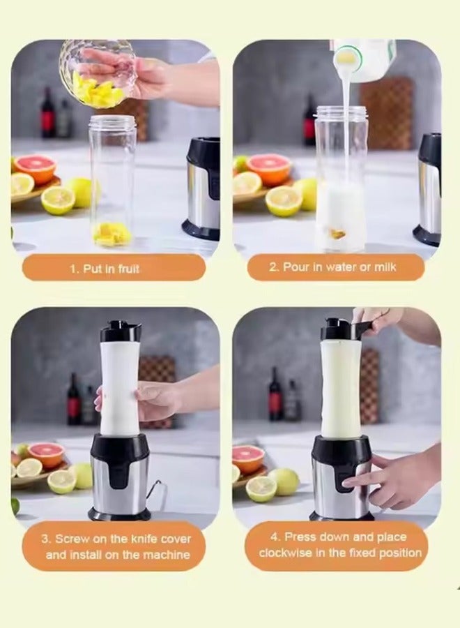 MHD Portable Juicer Small Fruit Electric Multifunctional Juicer Double Cup Double Knife  - Image 2