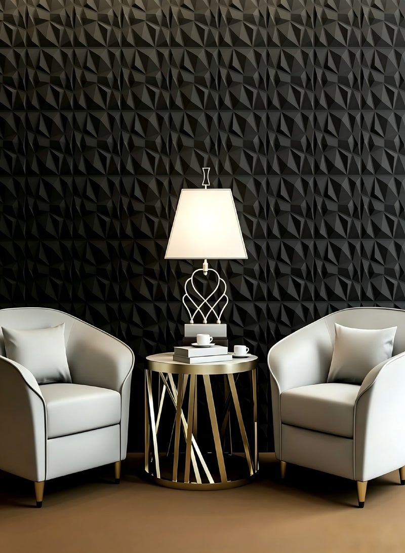 AiheArron Decorative 3D Wall Panels in Diamond Design,PVC 3D Wall Decor Panels,PVC 3D Wall Panel Diamond,3D Textured Wall Panels,for Interior Wall Decor (10 Pack,Black,30 * 30cm) - Image 3