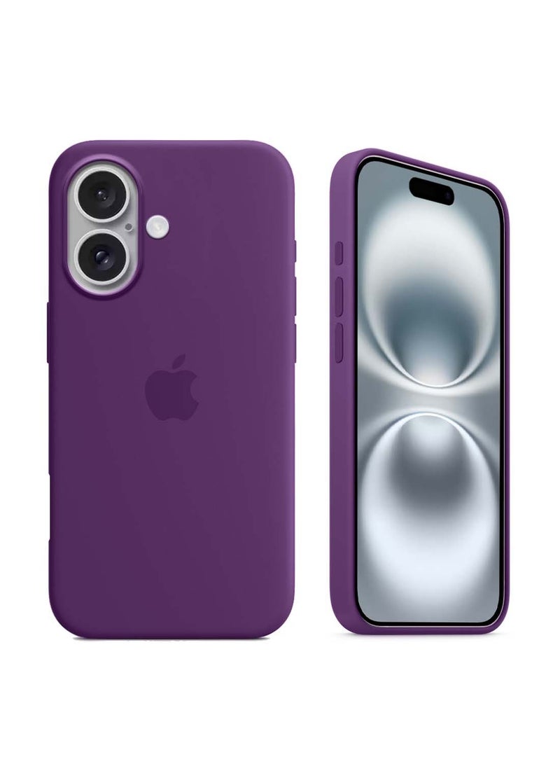 Wtech Apple iPhone 16 Plus 2024 Premium Soft Liquid Silicone Case Cover - Eggplant Purple - Image 1