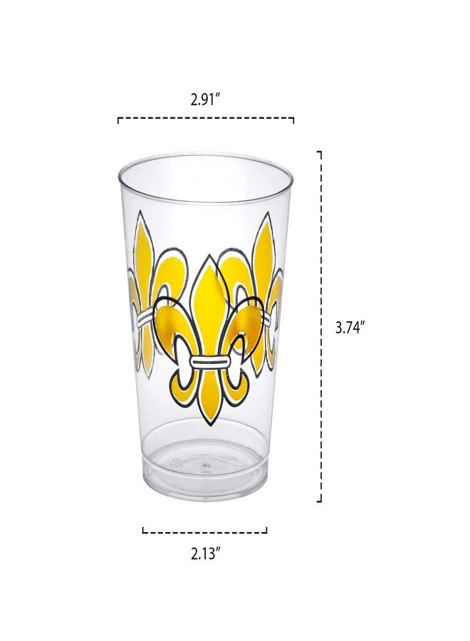 Party Essentials 20-Count Printed Hard Plastic 10 oz Tumblers/, Fleur De Lis Cups, Clear - Image 2