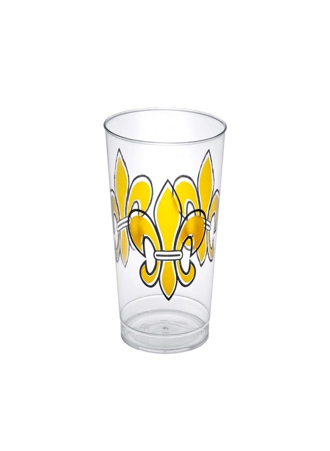 Party Essentials 20-Count Printed Hard Plastic 10 oz Tumblers/, Fleur De Lis Cups, Clear - Image 1