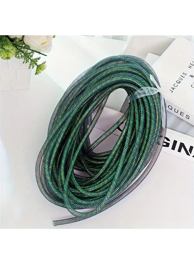 Green Holographic Mesh Tube Ribbon Shiny Transparent Flexible Crafting for Hair Shoes Bags Costumes Halloween Decorations - Image 4