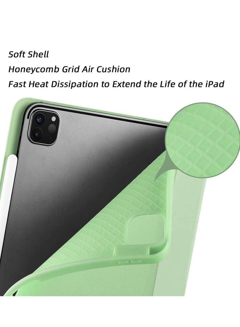 Case for iPad Pro 11 Inch 2021(3rd Gen)/2020(2nd Gen) with Pencil Holder [Support iPad 2nd Pencil Charging/Pair] Slim Trifold Stand, Smart Protective Case Cover (Green) - Image 3