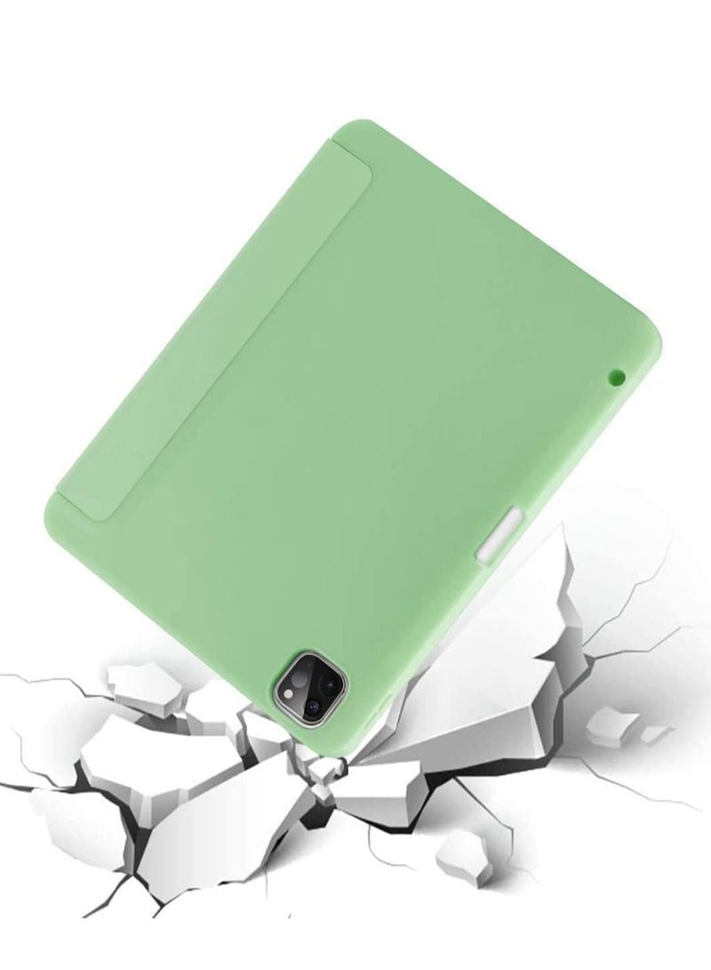 Case for iPad Pro 11 Inch 2021(3rd Gen)/2020(2nd Gen) with Pencil Holder [Support iPad 2nd Pencil Charging/Pair] Slim Trifold Stand, Smart Protective Case Cover (Green) - Image 2
