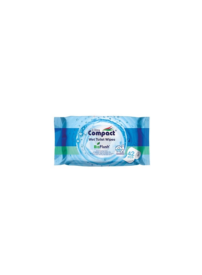 Ultra Compact Toilet Wet Wipes: Flushable Tissue Pack - 42pcs - Image 2