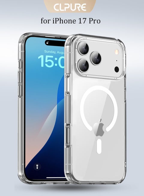 iPhone 17 Pro Case, Compatible with MagSafe, Anti-Yellowing and Anti-Scratch, Rugged Shockproof Protective Bumper Transparent Cases Cover for iPhone 17 Pro, Clear