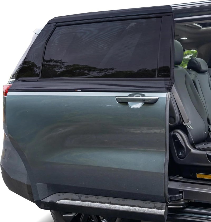 أغطية شمسية لنوافذ السيارات EcoNour لسيارات MPV وميكروباصات الأبواب المنزلقة للنوافذ الخلفية  أغطية شمسية مرنة للأطفال وراحة الركاب  ملحقات نوافذ السيارات  عبوة من 2 أغطية جانبية